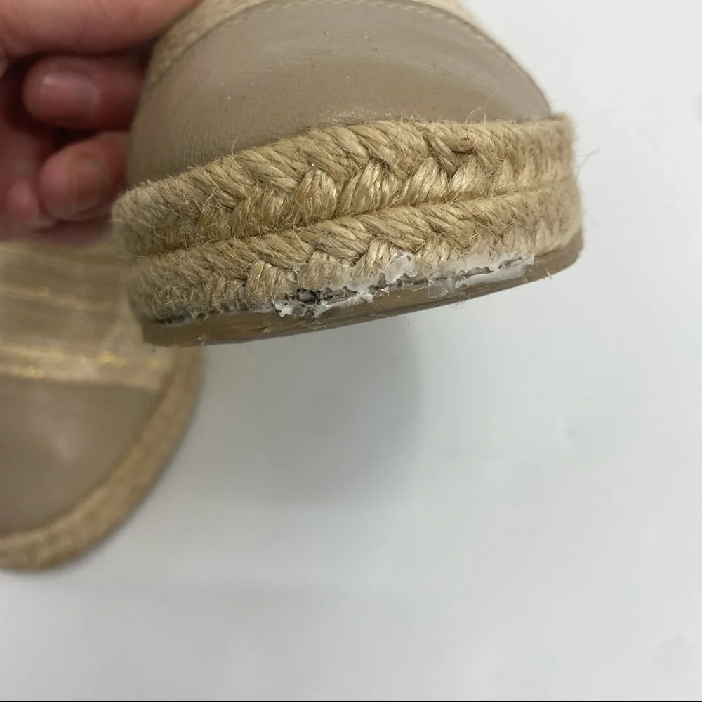 Kaanas platform espadrille slip on leather and jute 7